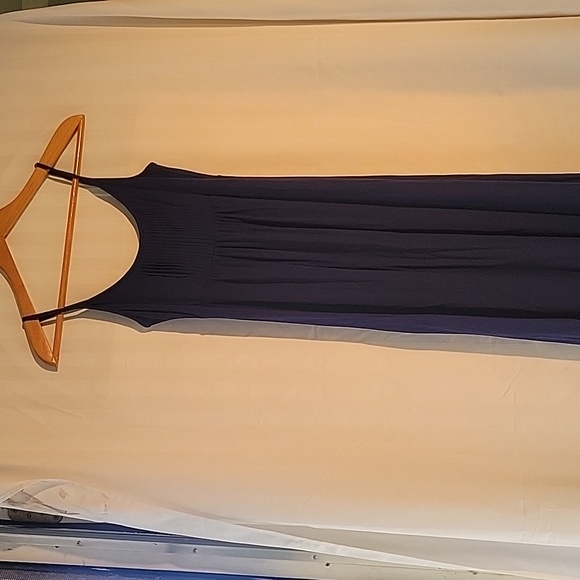 Calvin Klein Navy Blue Maxi Dress with Gathered Empire Waist, Size: 6 - Picture 4 of 8